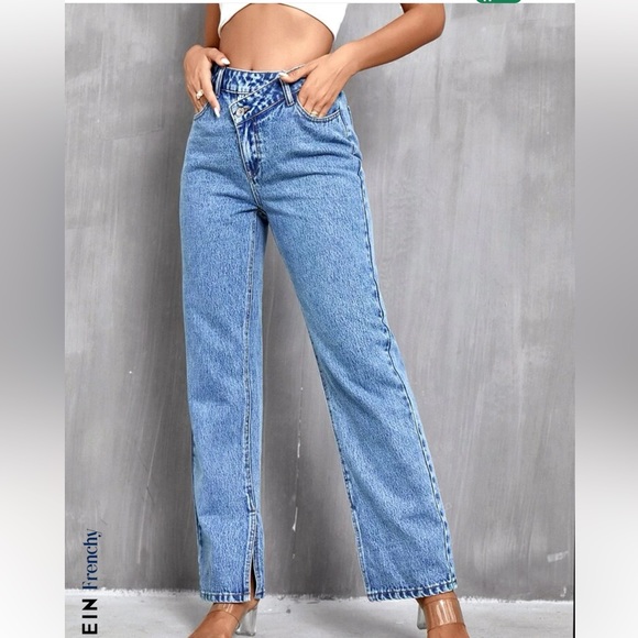 celeste asymmetrical jeans